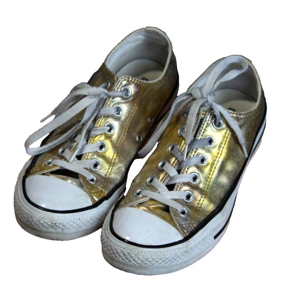 Converse Chuck Taylor All Star Gold Silver Metallic Low Top Sneakers Women's 6.5